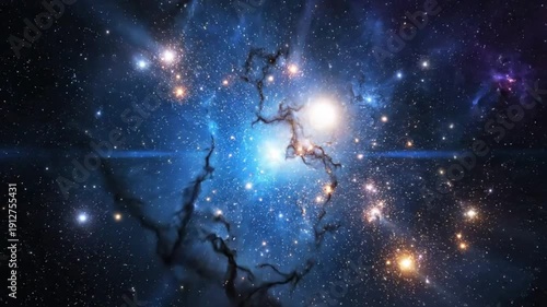 Mesmerizing Cosmic Symphony: A Celestial Dance of Light and Nebulous Formations within the vast Universe