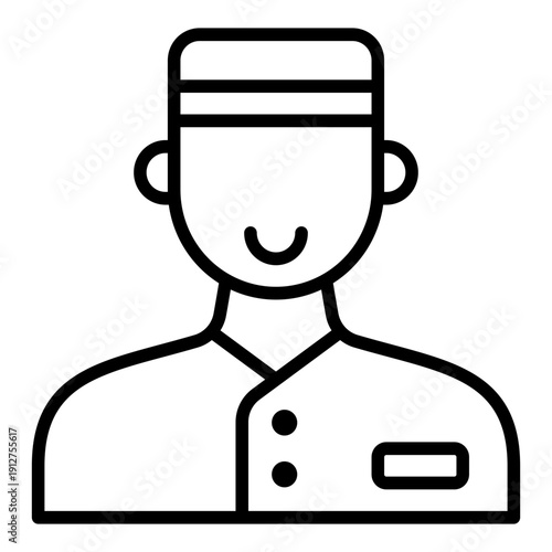 Bellboy Outline Icon Vector for Hotel Service and Hospitality, Accommodation Facilities and Guest Amenities Line Symbol