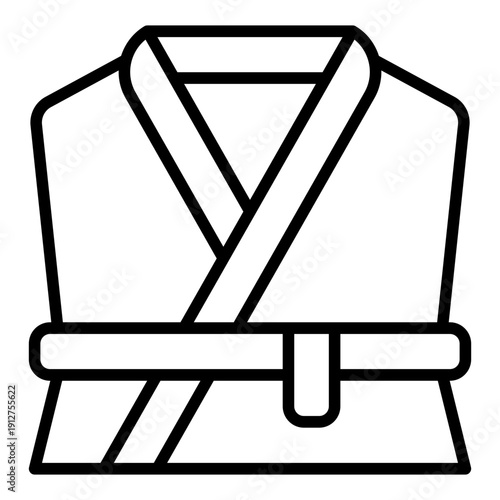 Bathrobe Outline Icon Vector for Hotel Service and Hospitality, Accommodation Facilities and Guest Amenities Line Symbol