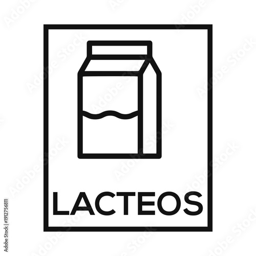 Milk carton icon in simple modern design for dairy products