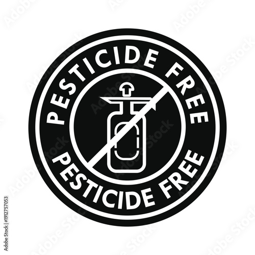 Pesticide free symbol with crossed spray bottle