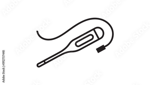 Digital Thermometer Vector Minimalist Medical Icon