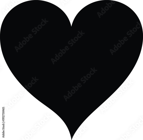 Black heart silhouette icon isolated on white background for wedding invitation design valentine day romance symbol health care logo element minimalist love vector illustration