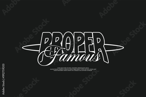 Minimalist Apparel Branding Graphic with Geometric Ring and Inspirational Latin Text