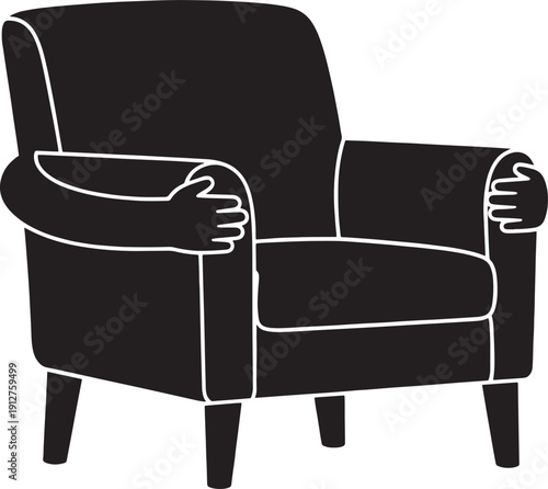 Comfortable Armchair Silhouette for Modern Living Room Decore