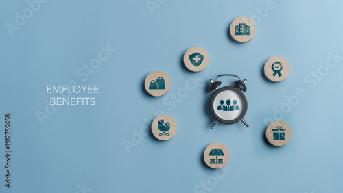 Fotografia Employee welfare concept, human resource management, wellness program and corporate support system