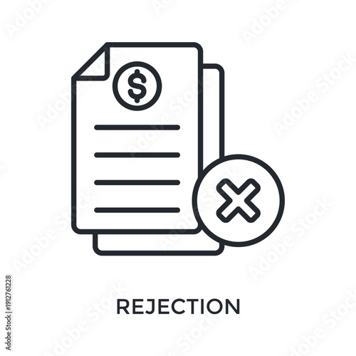 Rejection Icon Outline Style. Vector Illustration For Graphic Design