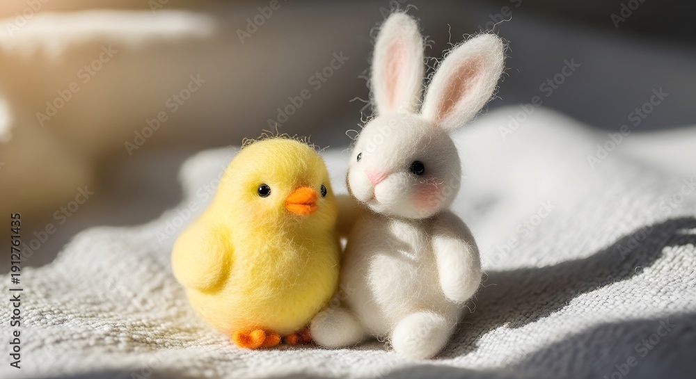 custom made wallpaper toronto digitalFelt Easter Bunny and Chick Together