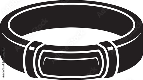 Modern black smartwatch band isolated on white background