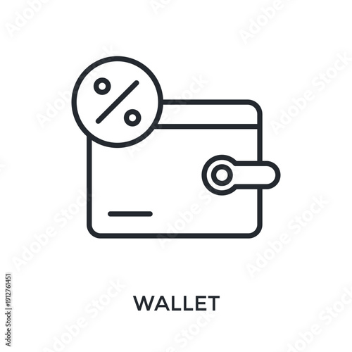 Wallet Icon Outline Style. Vector Illustration For Graphic Design