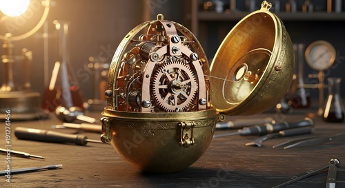 Wallpaper Mural Antique Mechanical Egg in Workshop Torontodigital.ca