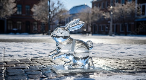 Wallpaper Mural Ice Sculpture Rabbit in Winter Square Torontodigital.ca