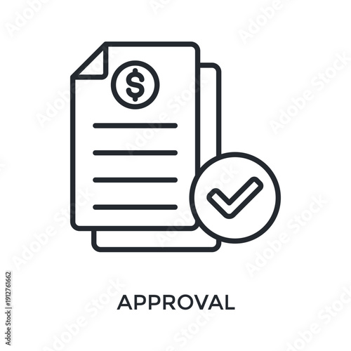 Approval Icon Outline Style. Vector Illustration For Graphic Design