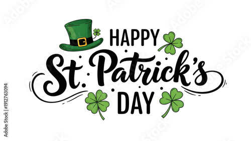 Celebrate St. Patrick's Day with festive hat and lucky shamrocks