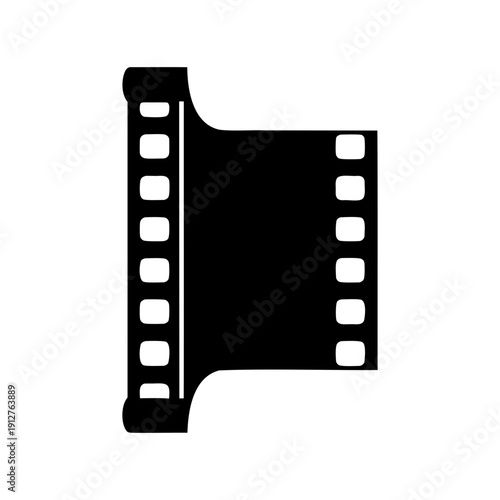 Black and white image of a film strip, classic cinema visual