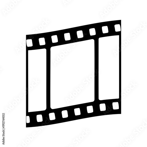 Black and white film strip illustration representing photography and cinema