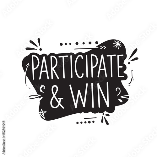 Contest and Giveaway Promotional Text Logo Set Vector Illustration