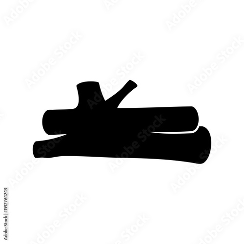 Silhouette illustration of a stack of logs of wood for burning