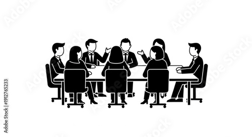 Business Meeting Around a Conference Table with Diverse People.