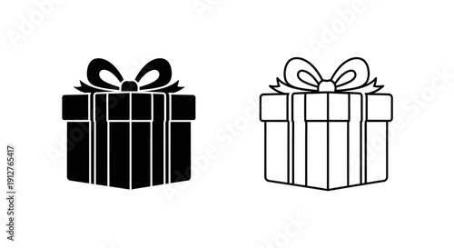 Two gift boxes with ribbons, perfect for holidays and celebrations, vector illustration Vector