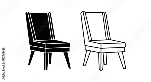 Modern armchair designs: minimalist furniture for contemporary interiors Vector