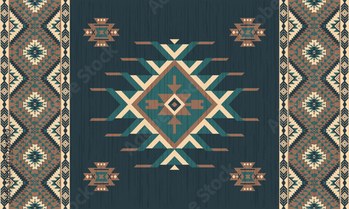 American tribal ethnic native pattern.Traditional Navajo,Aztec,Apache,Southwest and Mexican style fabric pattern.Abstract vector motifs pattern.For fabric,clothing,blanket,carpet,woven,wrap,decoration