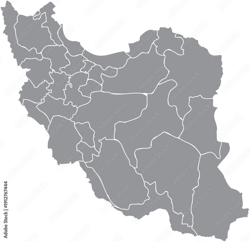 Obraz premium Grey iran map hgih quality vector