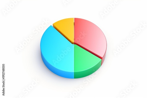 Colorful 3d pie chart representing data analysis and statistics on a white background Free Download Colorful 3d pie chart representing data analysis and statistics on a white background - GFXLoad