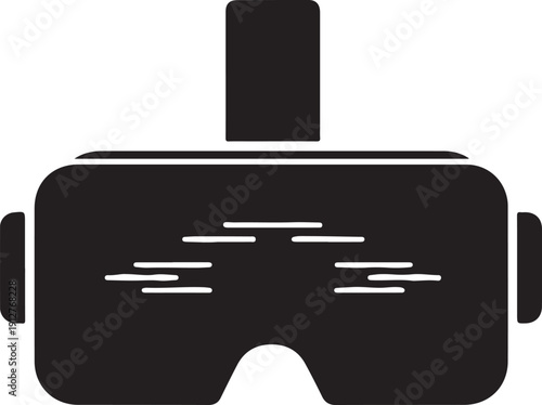 Black virtual reality headset with white accents VR headset black white accents technology