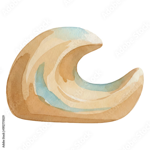 Konstfotografi Summer Minimal Home Accent Watercolor Illustration Abstract Coastal Form Isolate