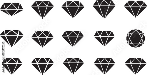 Black diamond shapes on white background gemstone jewelry