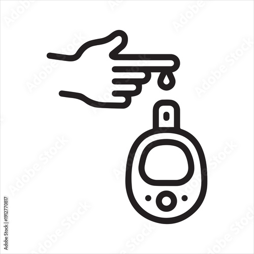 An amazing line icon of portable glucometer in trendy design style