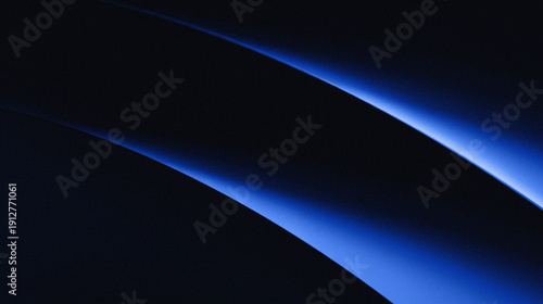 Elegant arch shape with neon blue lighting over dark background.