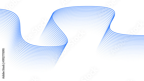 Abstract dynamic music wave. Technology background. Vector sound wave with blue lines.
