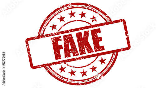 Fake red stamp with grunge texture