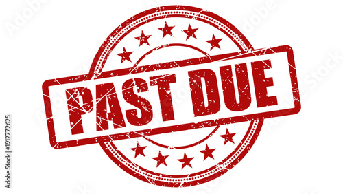 Past due red stamp with grunge texture