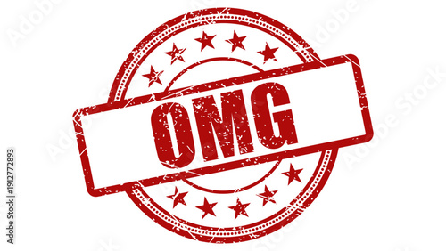 Omg red stamp with grunge texture