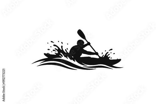 Kayaking Silhouette: Capturing the dynamic energy of a kayaker navigating through waves, this silhouette embodies adventure and the thrill of the water.
