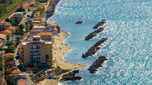Фотография Aerial view of the seafront of Pizzo Calabro, in Calabria, Italy