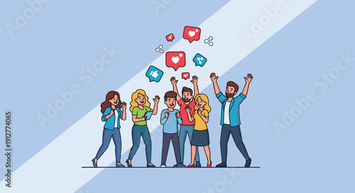 Group of People Using Social Media.