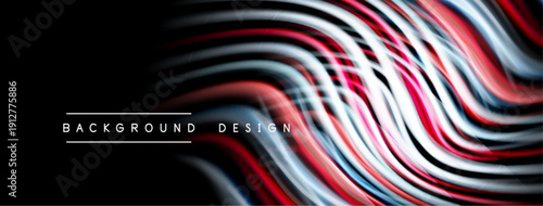 Abstract flowing lines create vibrant visual effect. Dark background emphasizes bright curves, modern design element.