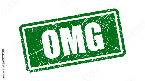 Omg green stamp with grunge texture