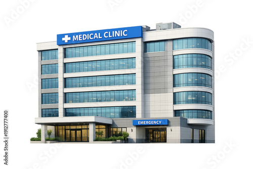 Modern medical clinic building exterior providing healthcare services