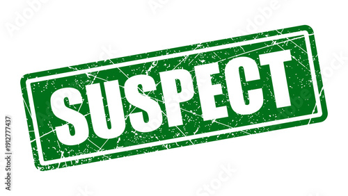 Suspect green stamp with grunge texture