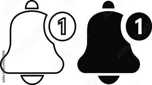 Notification bell icon with numeric alert badge for app and web interface