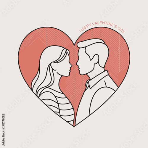 This image features a romantic couple silhouette in a heart shape, representing love and affection. Ideal for Valentine’s Day celebrations or relationship themes.