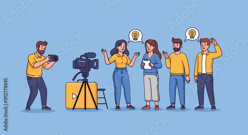 Group of People Using Cameras and Phones.