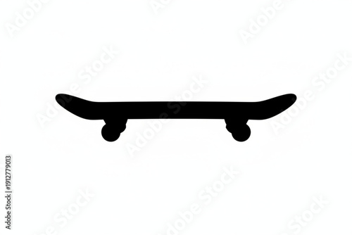 Skateboard Silhouette: A sleek, minimalistic silhouette of a skateboard, evoking the spirit of street culture, freedom, and the thrill of urban adventures.