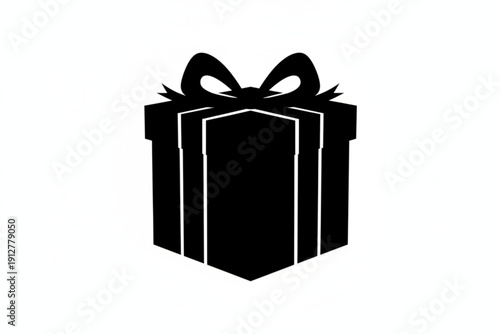 Gift Box Silhouette: A sleek, minimalist silhouette of a gift box, complete with a beautifully tied bow, is perfect for conveying ideas of presents, surprises, and celebratory giving.