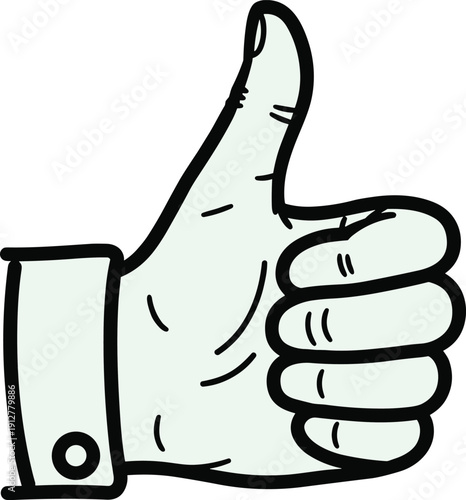 Hand thumbs-up motif illustration, approval artwork design, encouragement concept emblem, positive figure style, cheerful symbol, motivational decorative icon